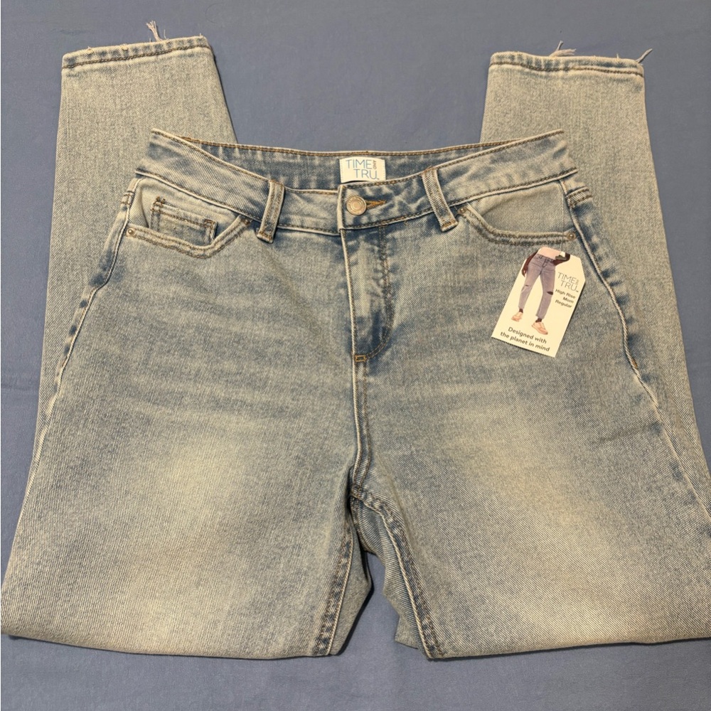 Time and Tru Blue Skinny Jeans with Distressing